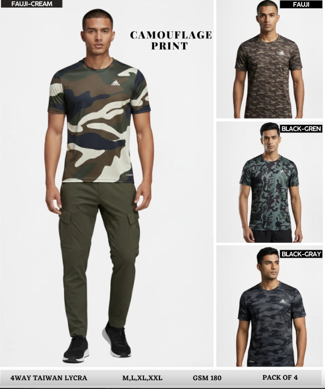 Adidas Men's Camo Slim Fit Training T-Shirt - Minimal Branding, 180 GSM CLIMALITE® Polyester